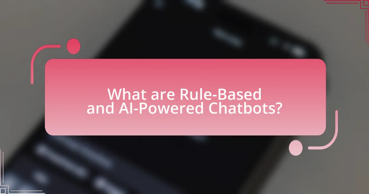 What are Rule-Based and AI-Powered Chatbots?