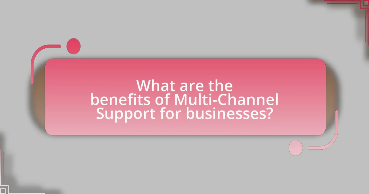 What are the benefits of Multi-Channel Support for businesses?