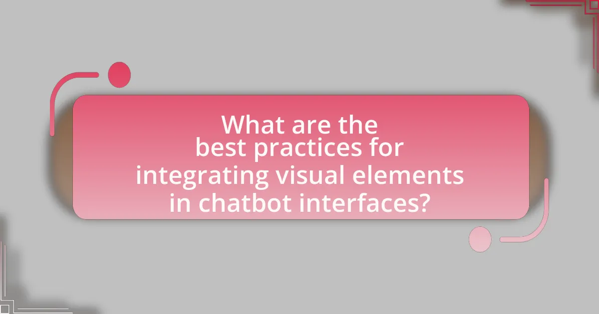 What are the best practices for integrating visual elements in chatbot interfaces?