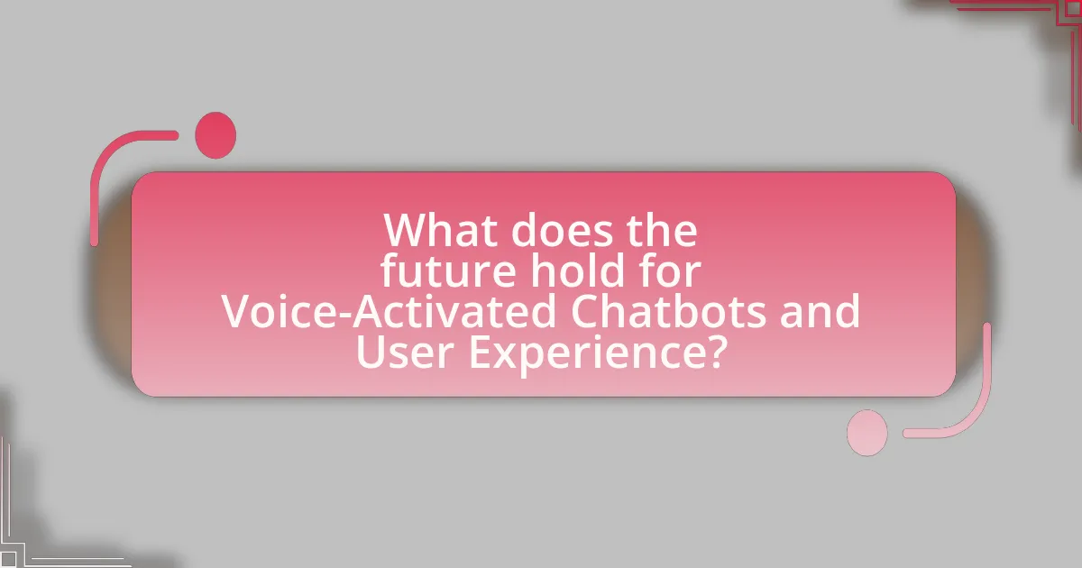 What does the future hold for Voice-Activated Chatbots and User Experience?