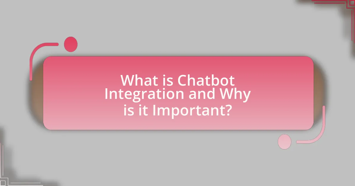 What is Chatbot Integration and Why is it Important?