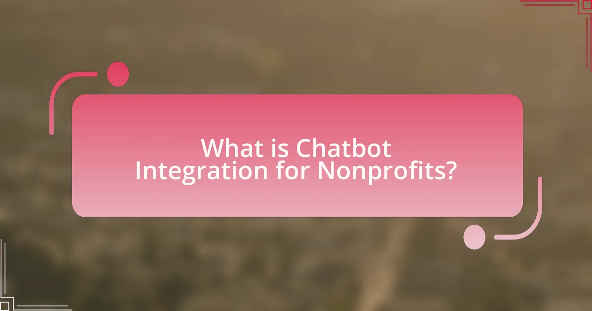 What is Chatbot Integration for Nonprofits?