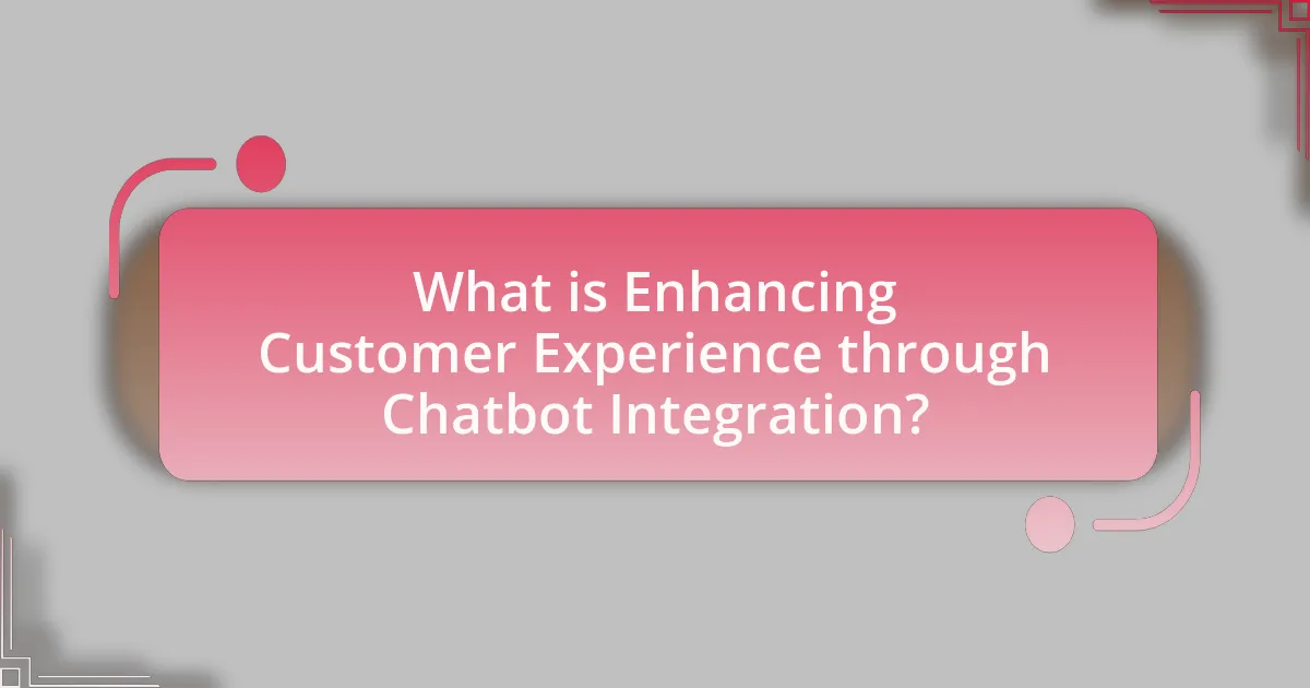 What is Enhancing Customer Experience through Chatbot Integration?