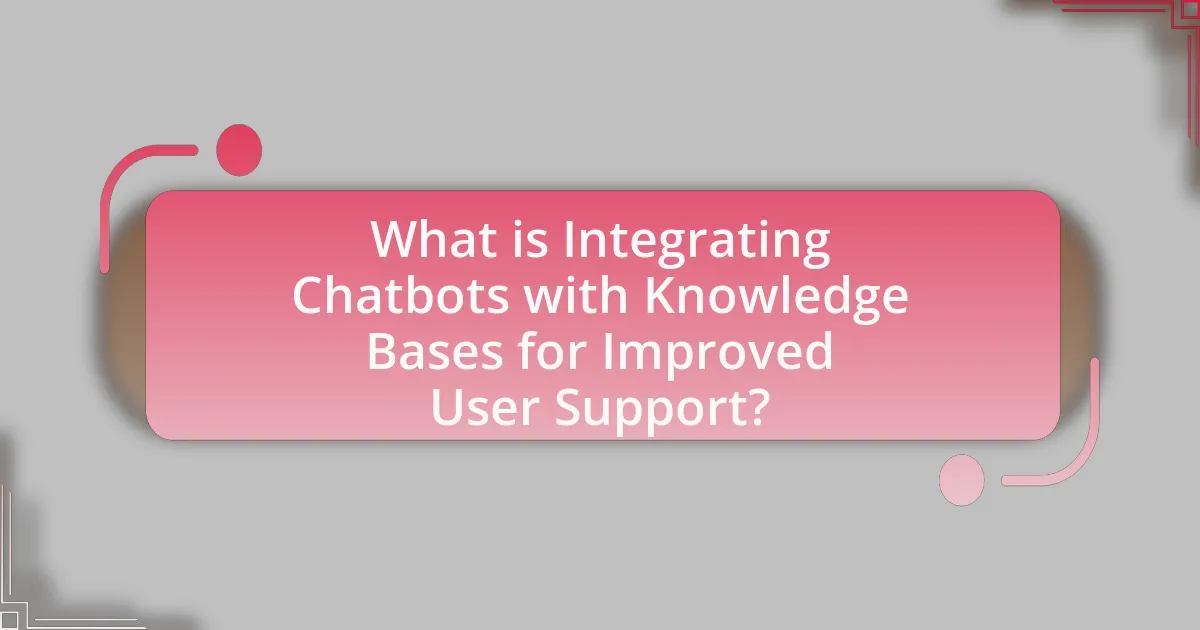What is Integrating Chatbots with Knowledge Bases for Improved User Support?
