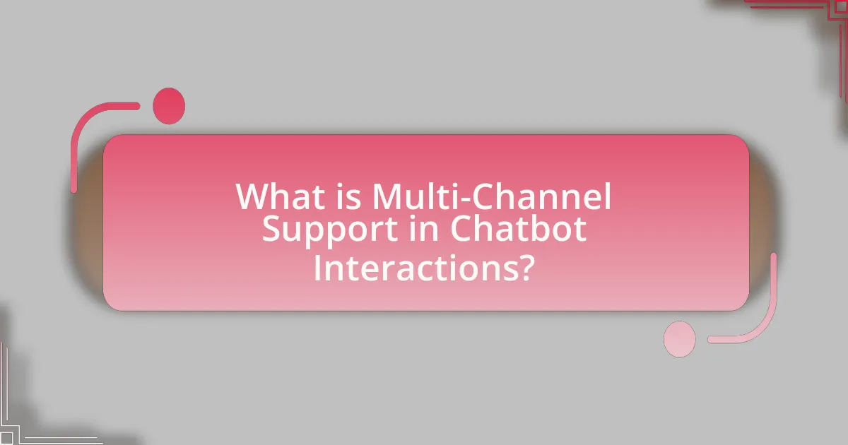 What is Multi-Channel Support in Chatbot Interactions?